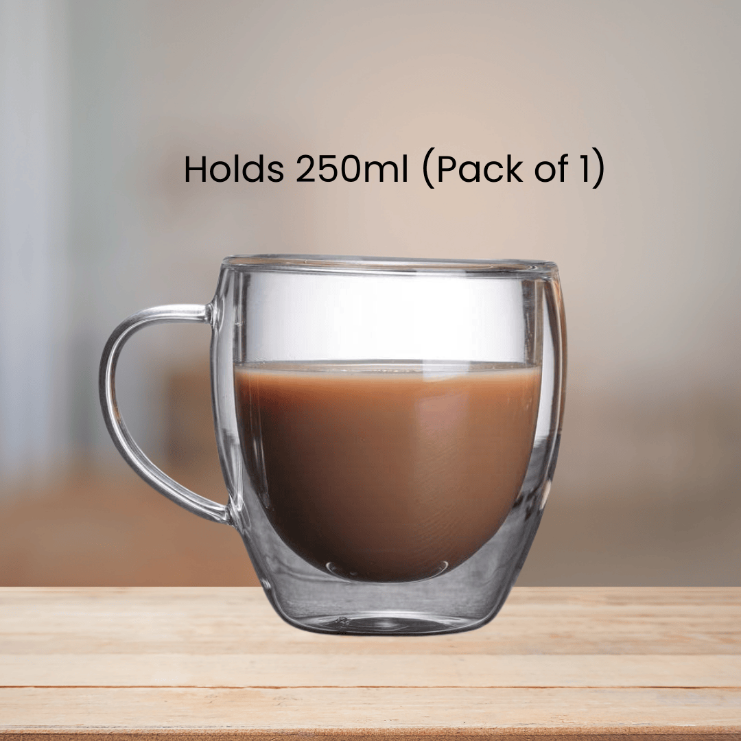 drinkware by dewleap, double wall glass with holder