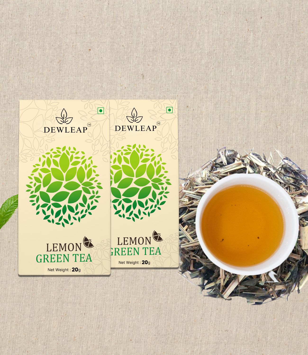 lemon green tea trial pack small size, best lemon green tea, lemongrass tea, green tea with lemon grass, dewleap tea, dewleap green tea, lemongrass