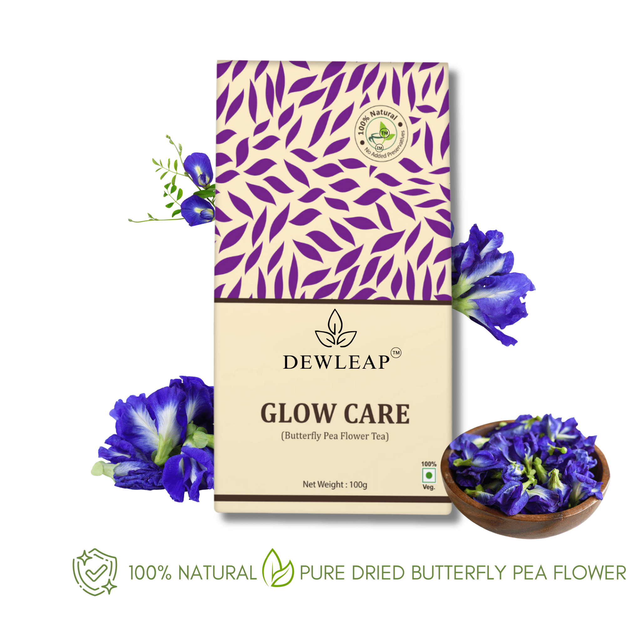 organic blue tea for glowing skin