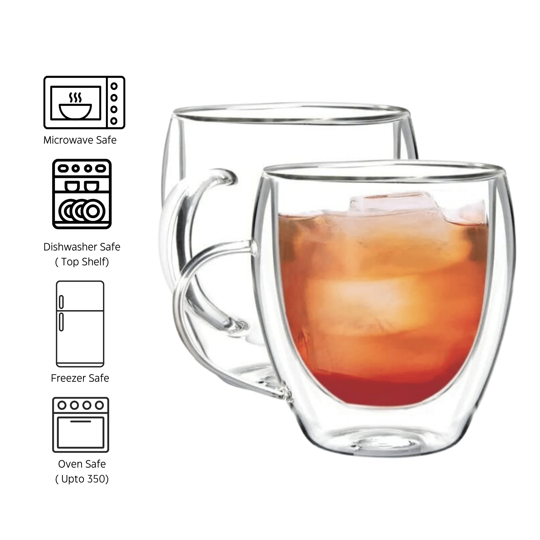 double wall tea cup, double wall tea glass cup, tea cup with handle, double wall tea cup with holder, double wall tea glass cup