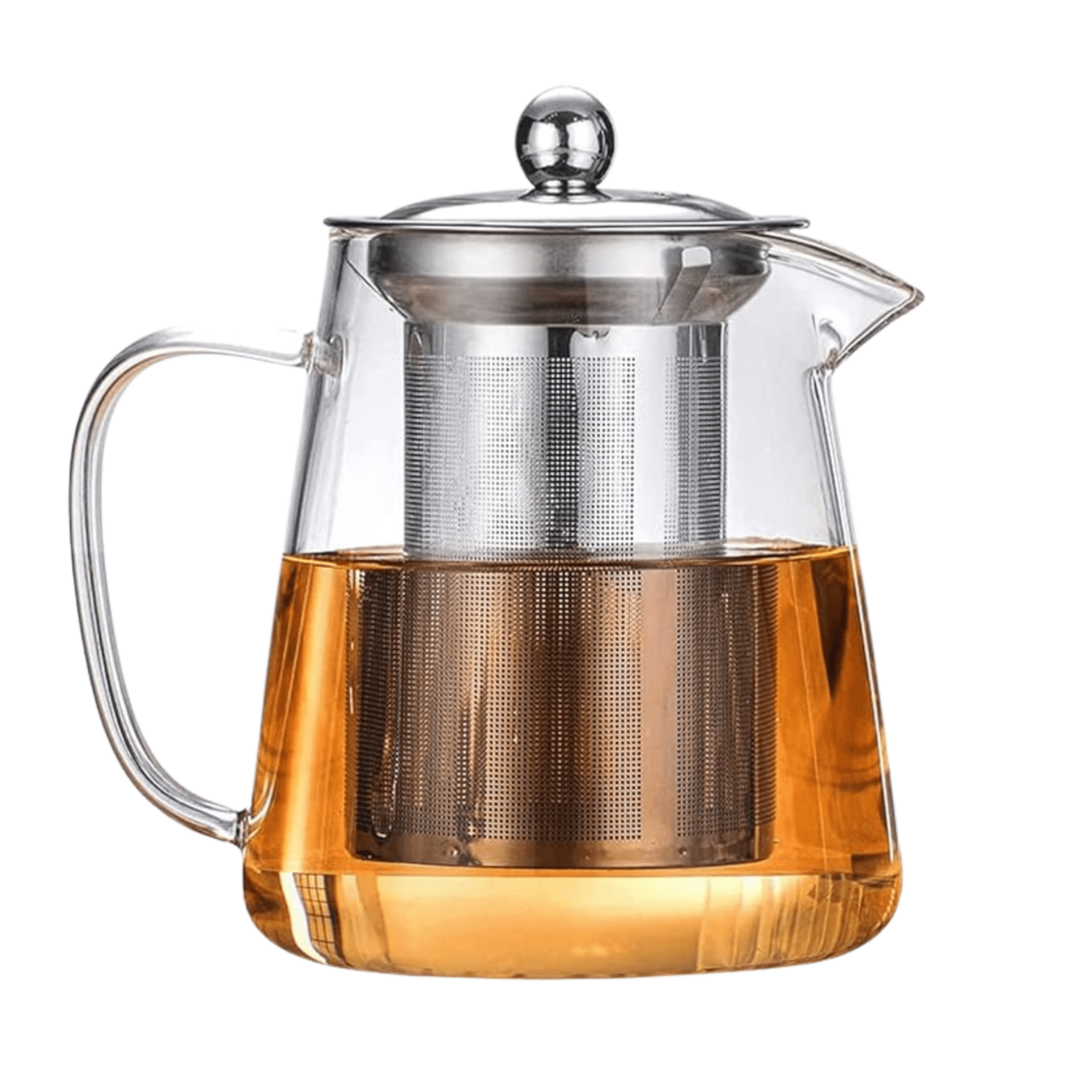 best borosilicate glass tea kettle with stainless tea infuser mug to infuse loose tea