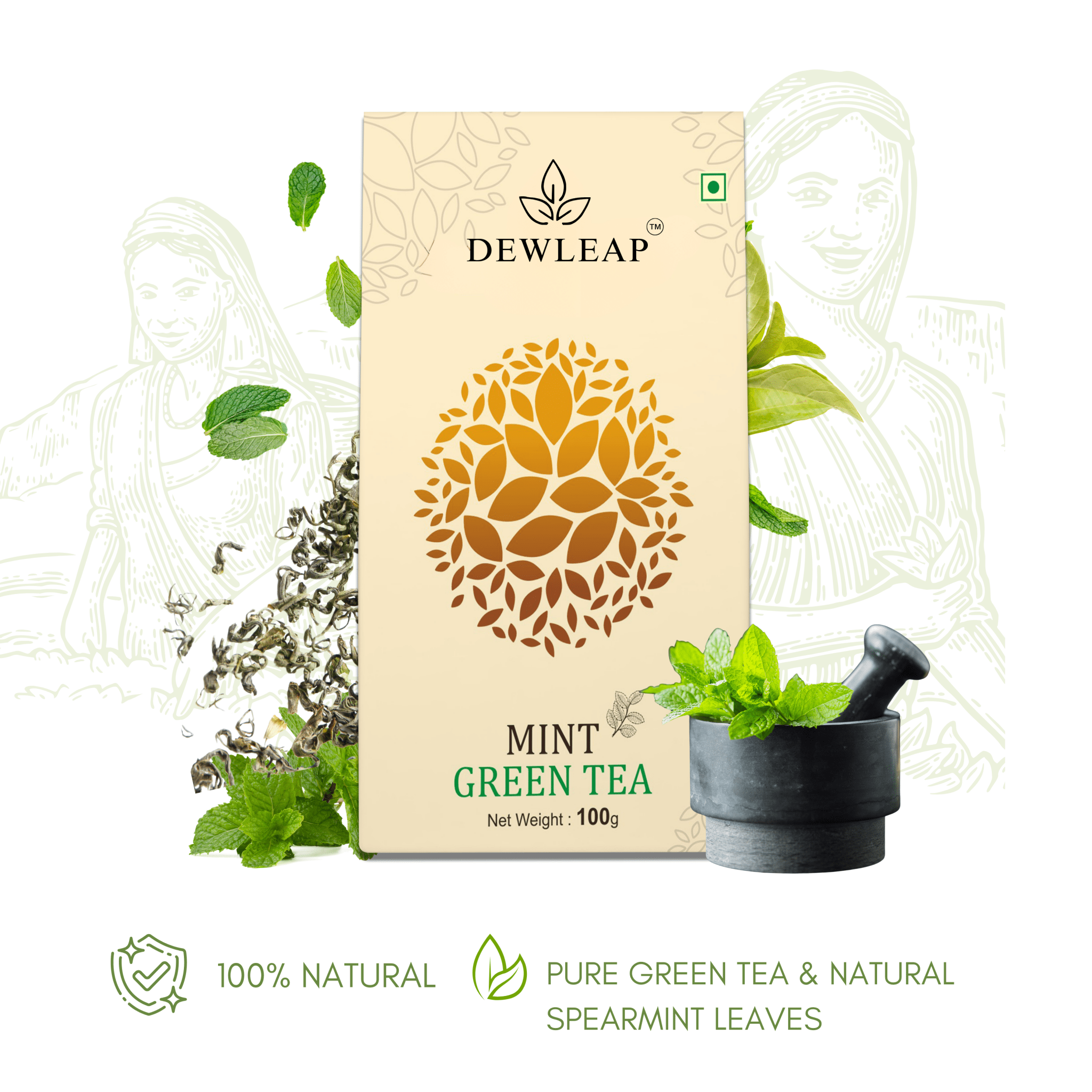 best mint green tea to buy online with great benefits from Dewleap
