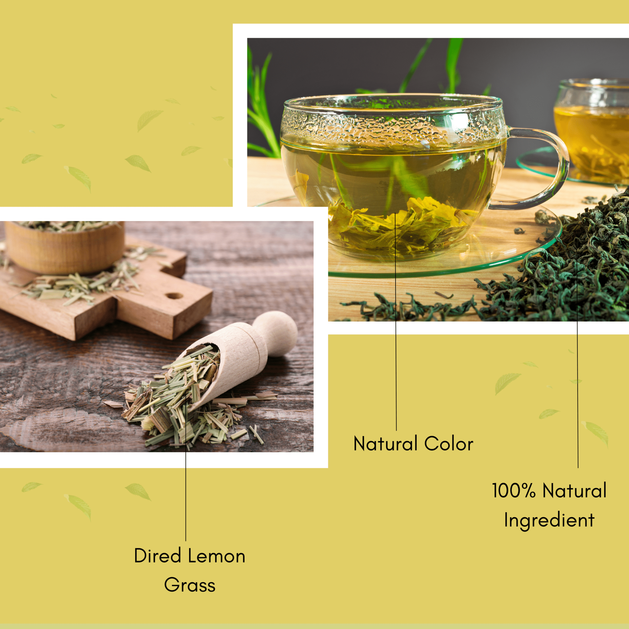 the natural color due to dried lemon grass makes it the best lemon green tea to buy online